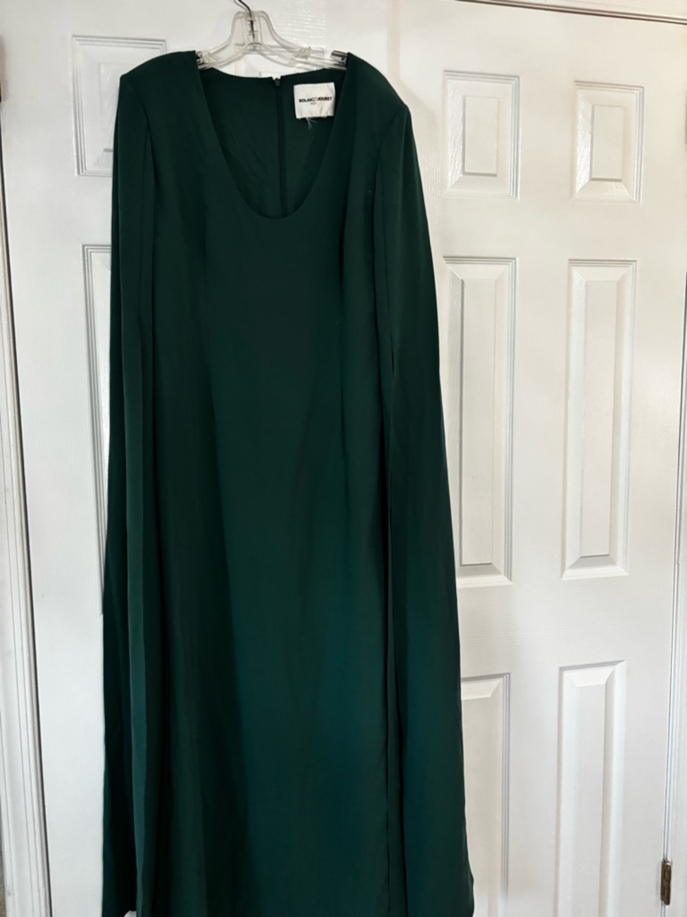 Long sleeve with shoulder pads Emerald Green Maxi Dress Roland Mouret Womens XL